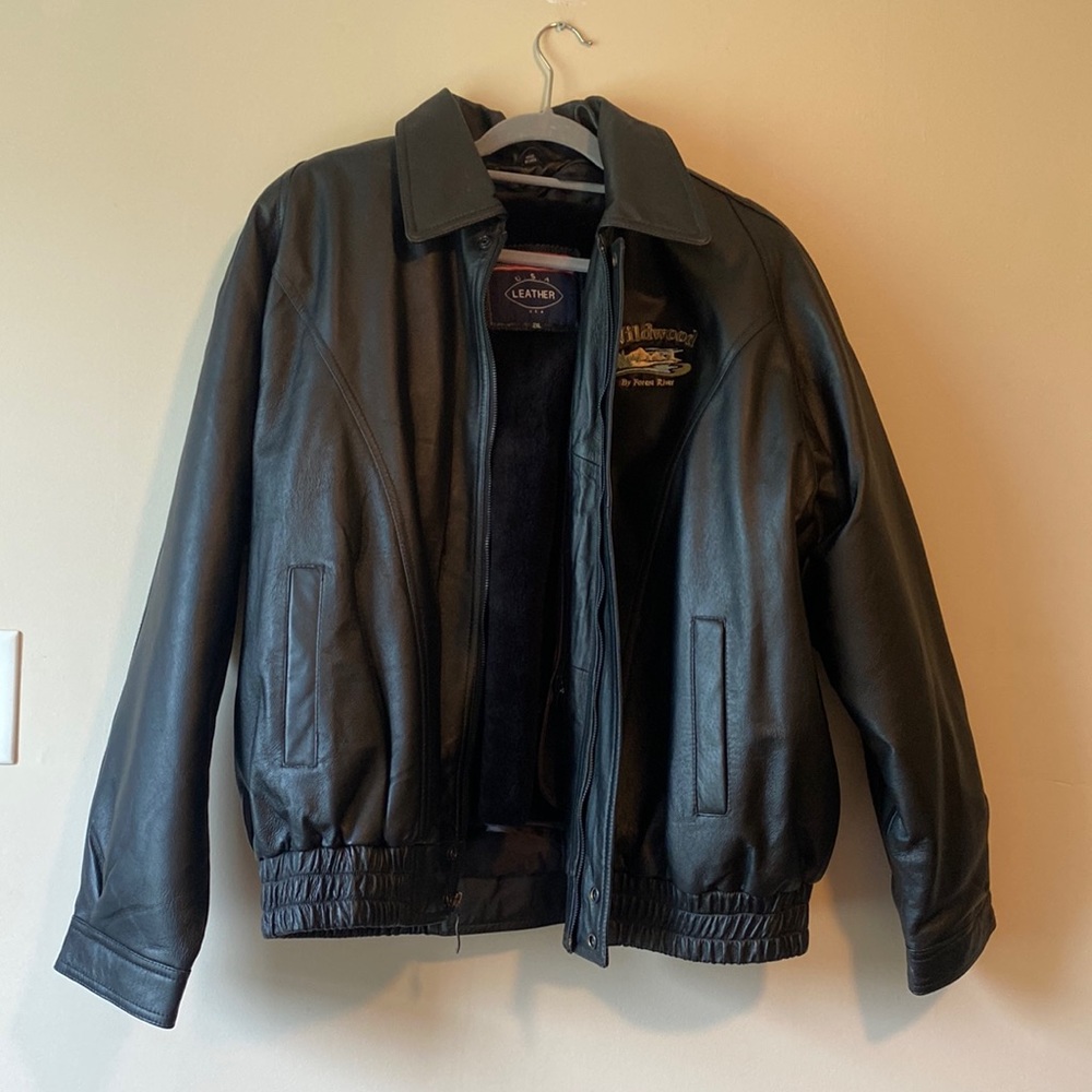 Vintage Leather Jacket With Insert - image 1